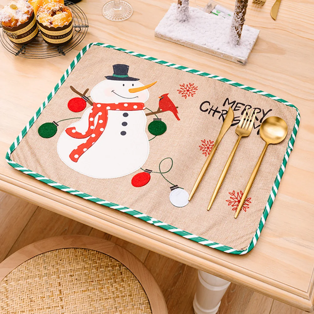 

Creative Placemats Party Fabric Dinner Christmas Decoration Stripe Table Tabletop Home for Design Desktop