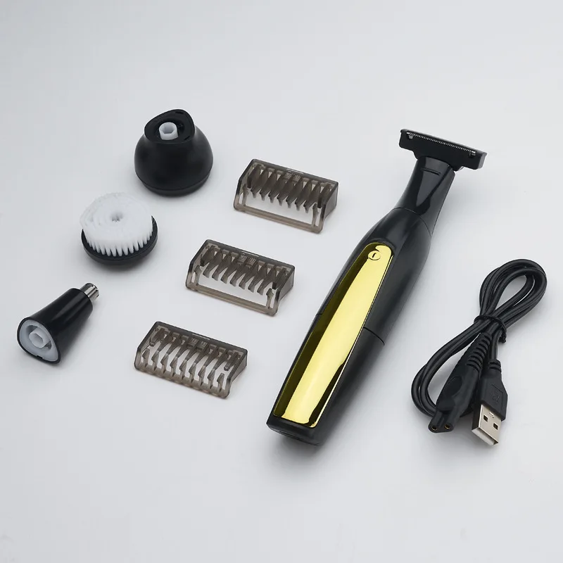 Professional 3-in-1 Rechargeable Electric Grooming Kit Nose Ear Hair Trimmer Beard Shaver USB Power Ceramic Waterproof LED