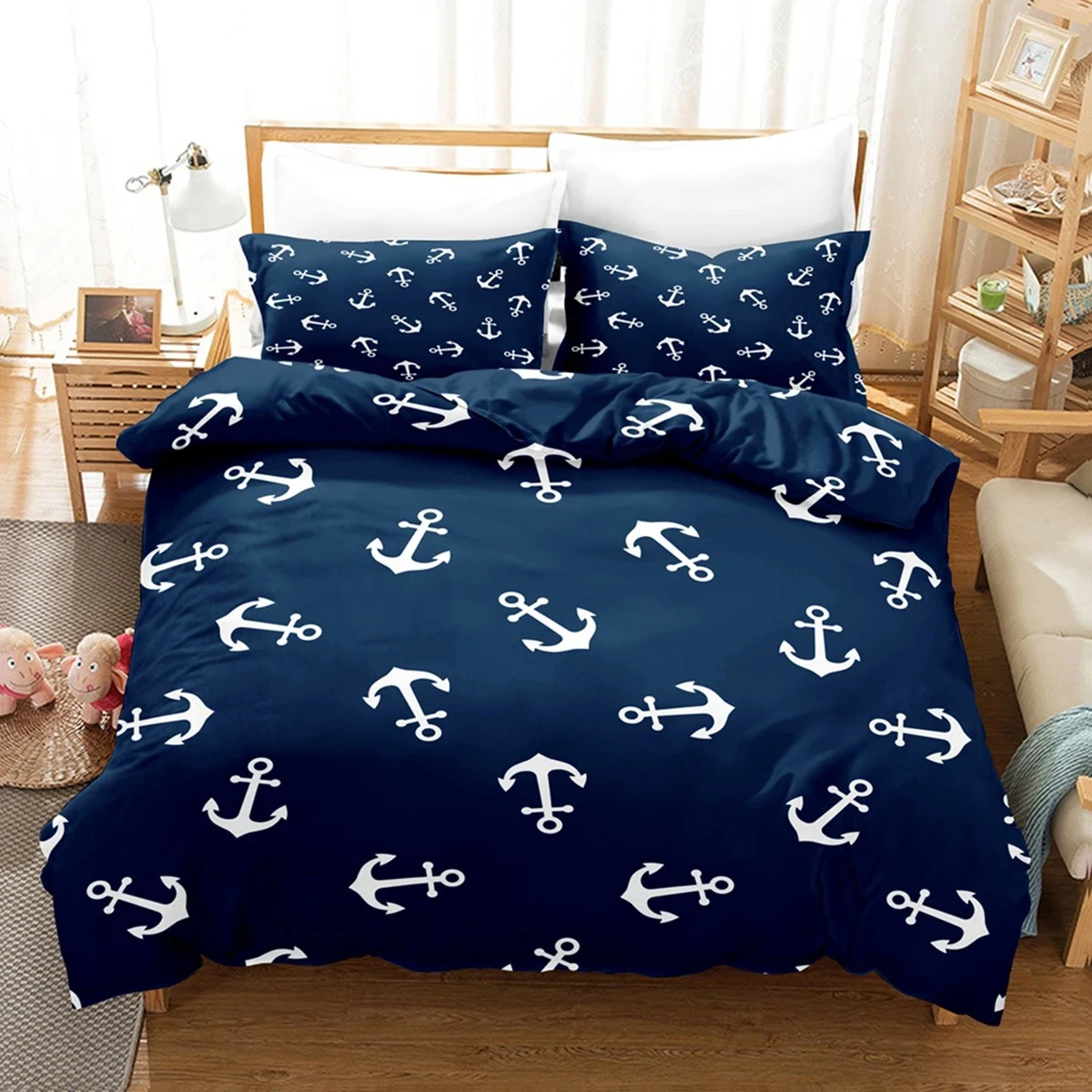 

Nautical Ocean Anchor Bedding Sets 2026 Ocean Spirit Duvet Cover Bedding Set King Queen Bed Linen With Pillowcase Bedclothes