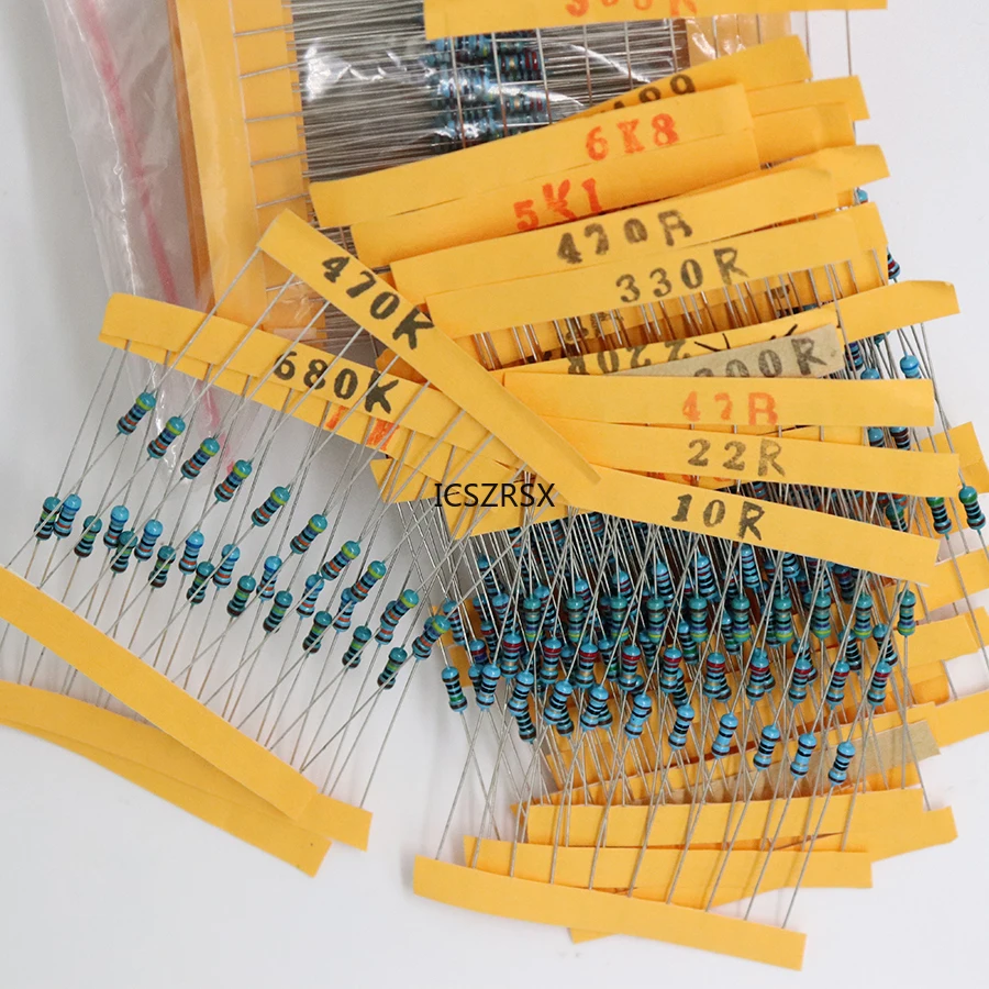 

300Pcs 10 -1M Ohm 1/4w Resistance 1% Metal Film Resistor Assortment Kit Set 30Kinds*10pcs=300PCS Free Shipping