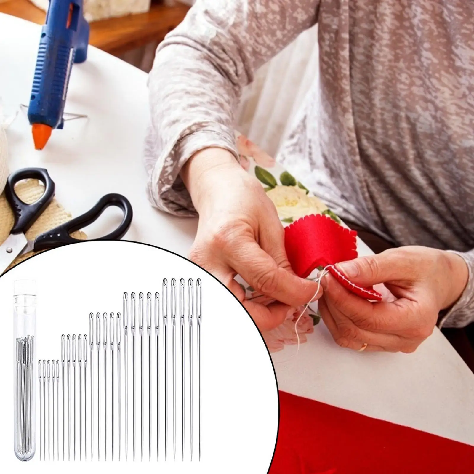 25pcs Stainless Steel Sewing Needles Home Threading Embroidery Stitching Tools image 4