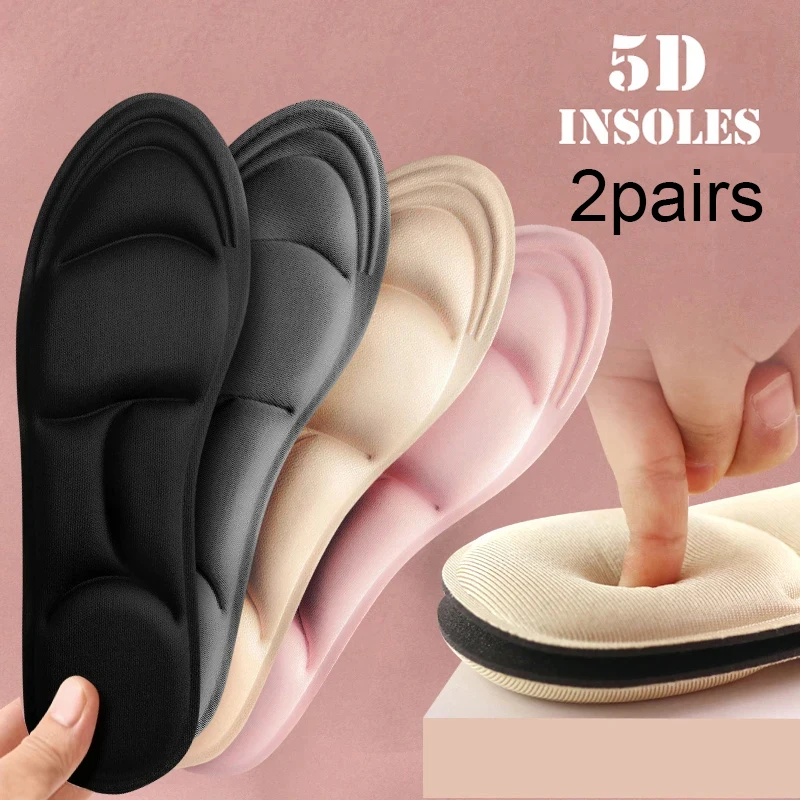 

2Pairs 5D Sport Insoles for Shoes Women Men Memory Foam Deodorant Breathable Cushion Running Insoles Feet Care Orthopedic Insole