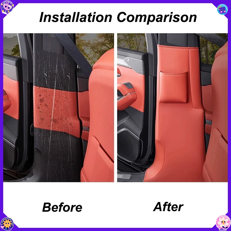 B-Pillar Anti-Scratch Leather Protective Cover For BYD Tang L EV DM Sealion 8 2025 2026 Car Interior Anti-Collision Accessories