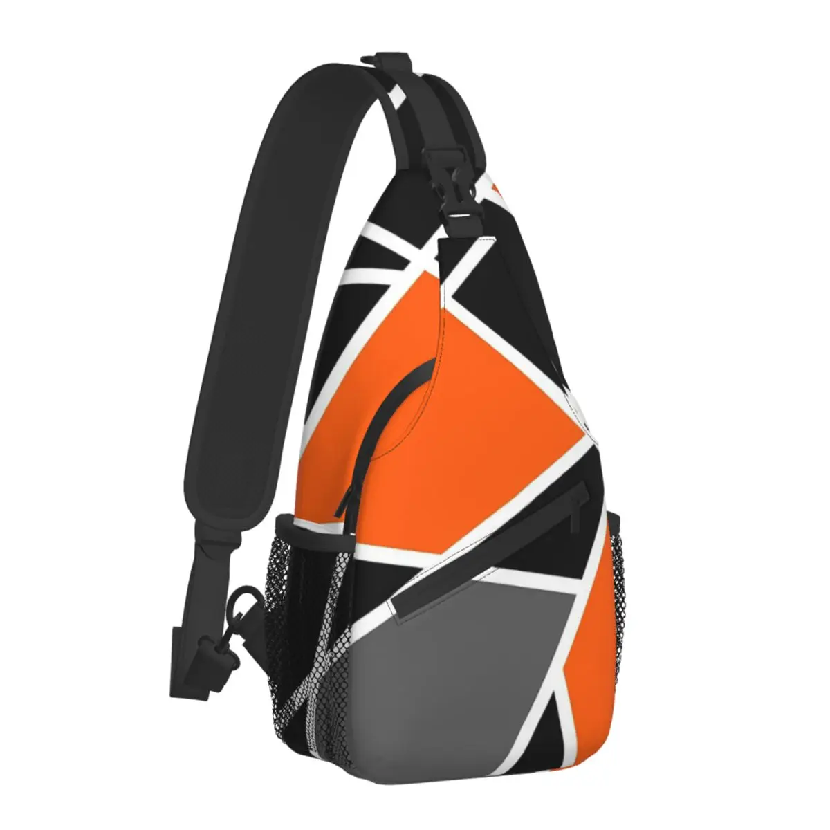 

Geometric Patterns Crossbody Bag Sports Modern Orange Pattern Chest Bag Unisex Women Man Fashion Shoulder Backpacks Travel