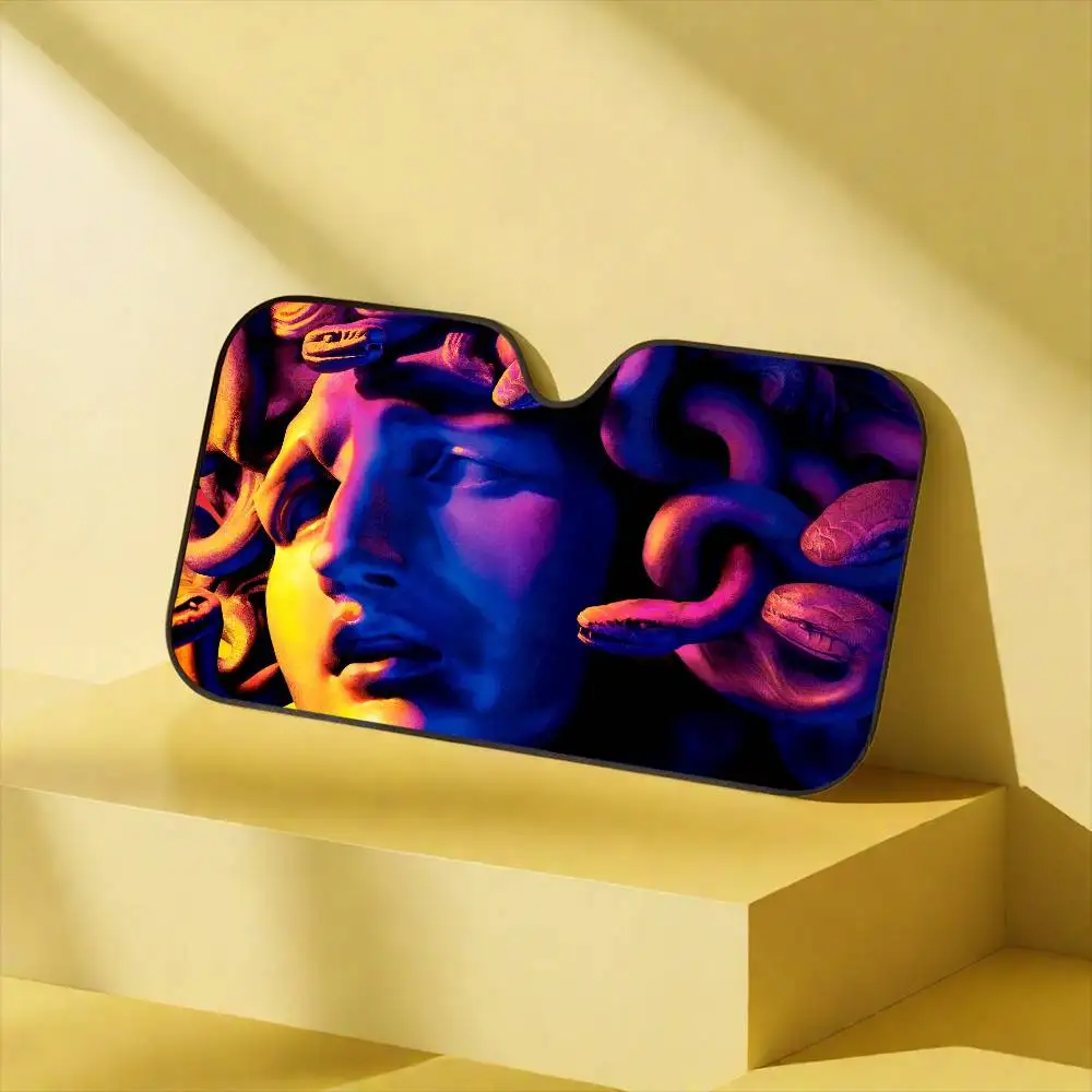 Musical-Vers-aace Gia-nni ستائر ظلة للسيارة الزجاج الأمامي المضادة للأشعة فوق البنفسجية حماية الجبهة الشمس الظل التبريد حامي