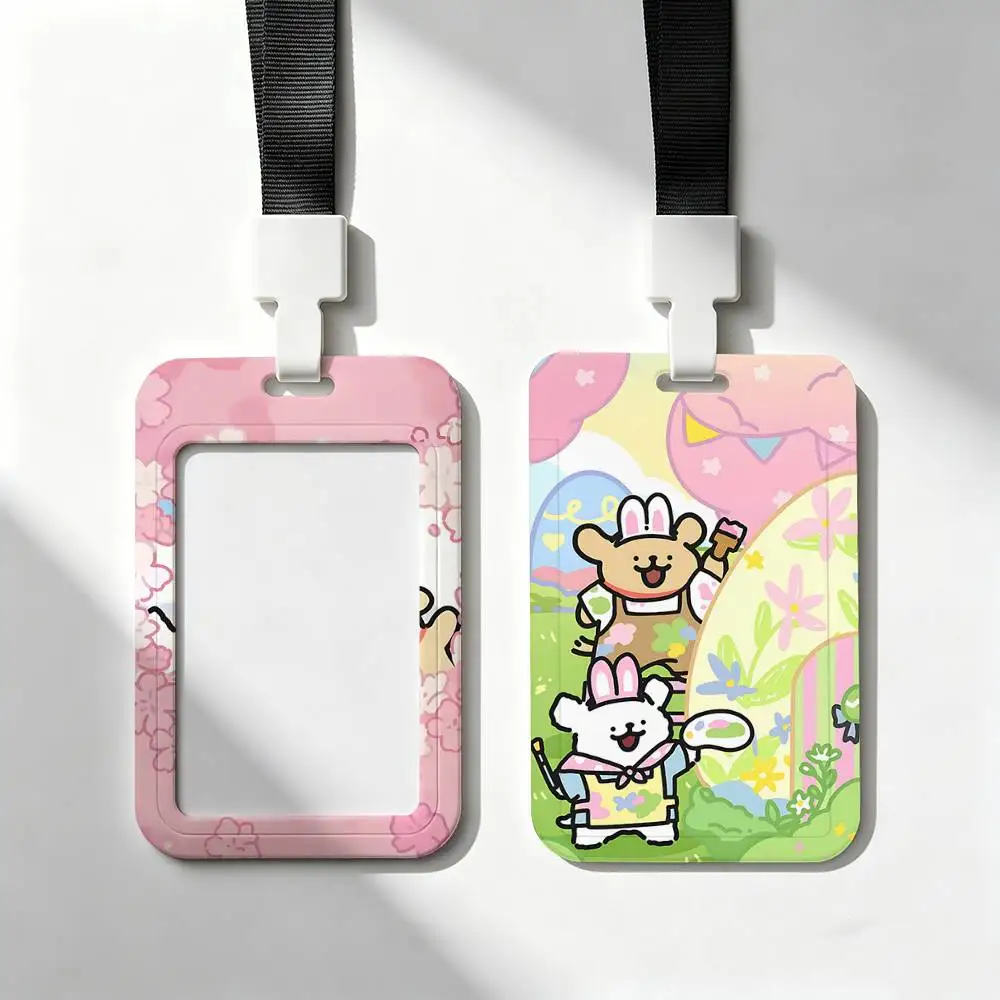 Dog M-Maltese Card Holder Neck Strap Pendant Door Badge Holder Lanyards Keychain Work Credential Case Gift