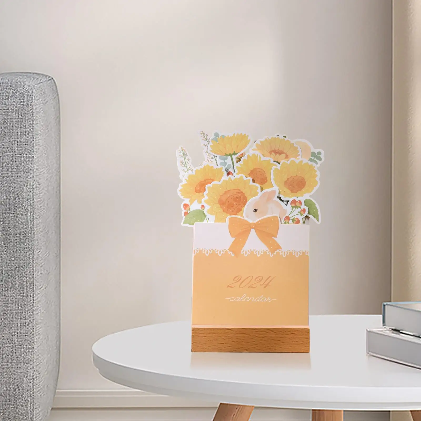 Настольный календарь 2024 с деревянной основой, ежемесячный настольный календарь, новогодние украшения для стола, фермерских квартир, дома, спальни