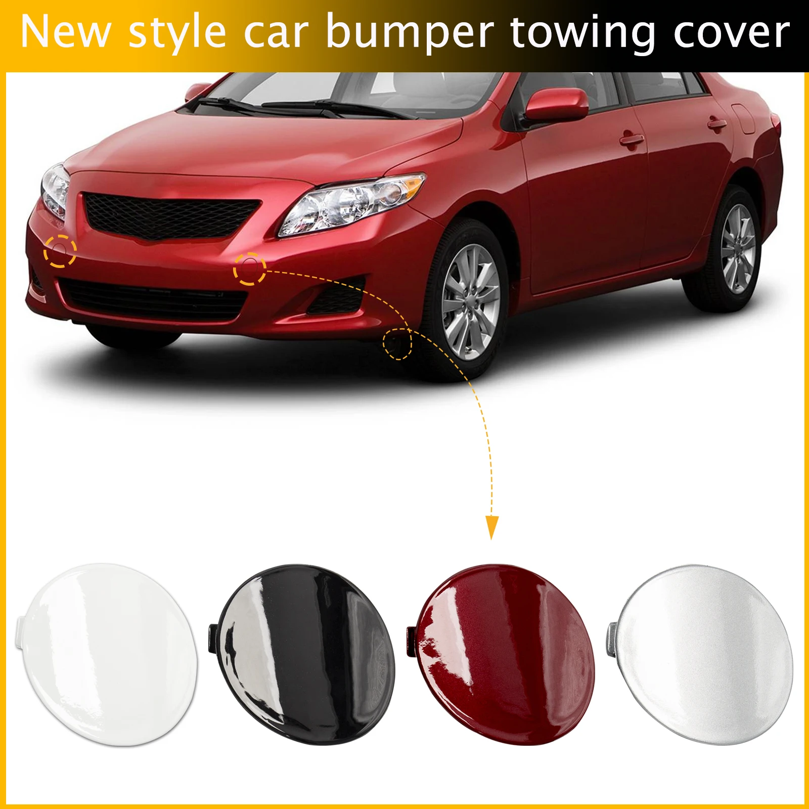 

Front Bumper Tow Hook Cap Towing Eye Cover For Toyota Corolla 2009-2010 Left Right 52128-02910 52127-02910