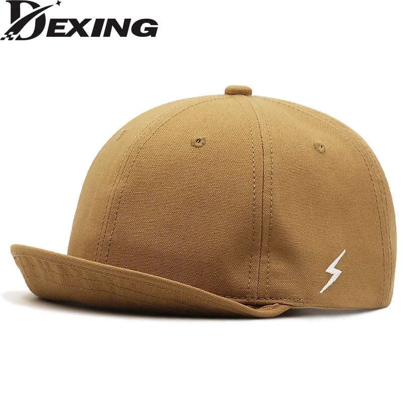 Autumn Large Size 55-60cm 60-65cm Baseball Cap Men Women  Soft Canvas Hat 5CM Short Brim Hip Hop Cap Up-turn Peak Snapback XL