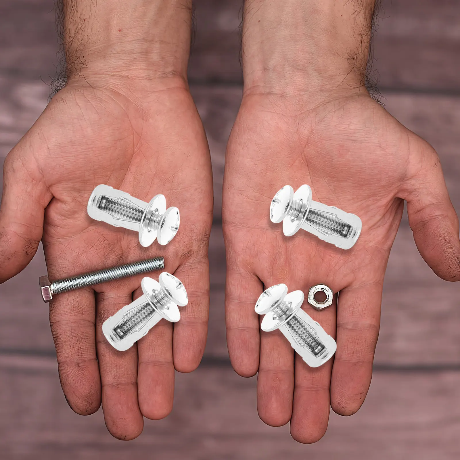 20Sets Hollow Door Anchor Expansion Nut with Screw Heavy Duty Fixing Nut for Hollow Wall Steel Iron Sheet Cladding Cavity Door