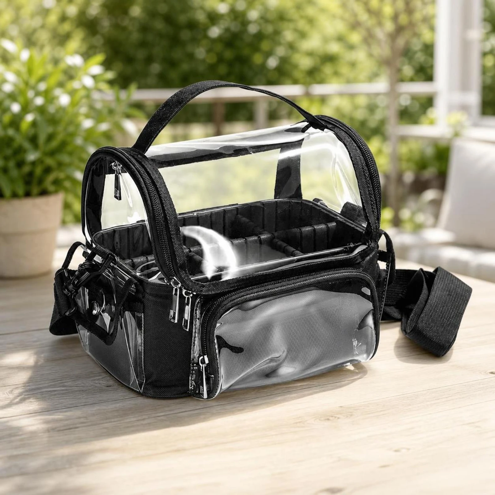 Transparent Makeup Bag See-Through Clear Makeup Bag Structured Waterproof for Commuters, Travel, Daily Carry