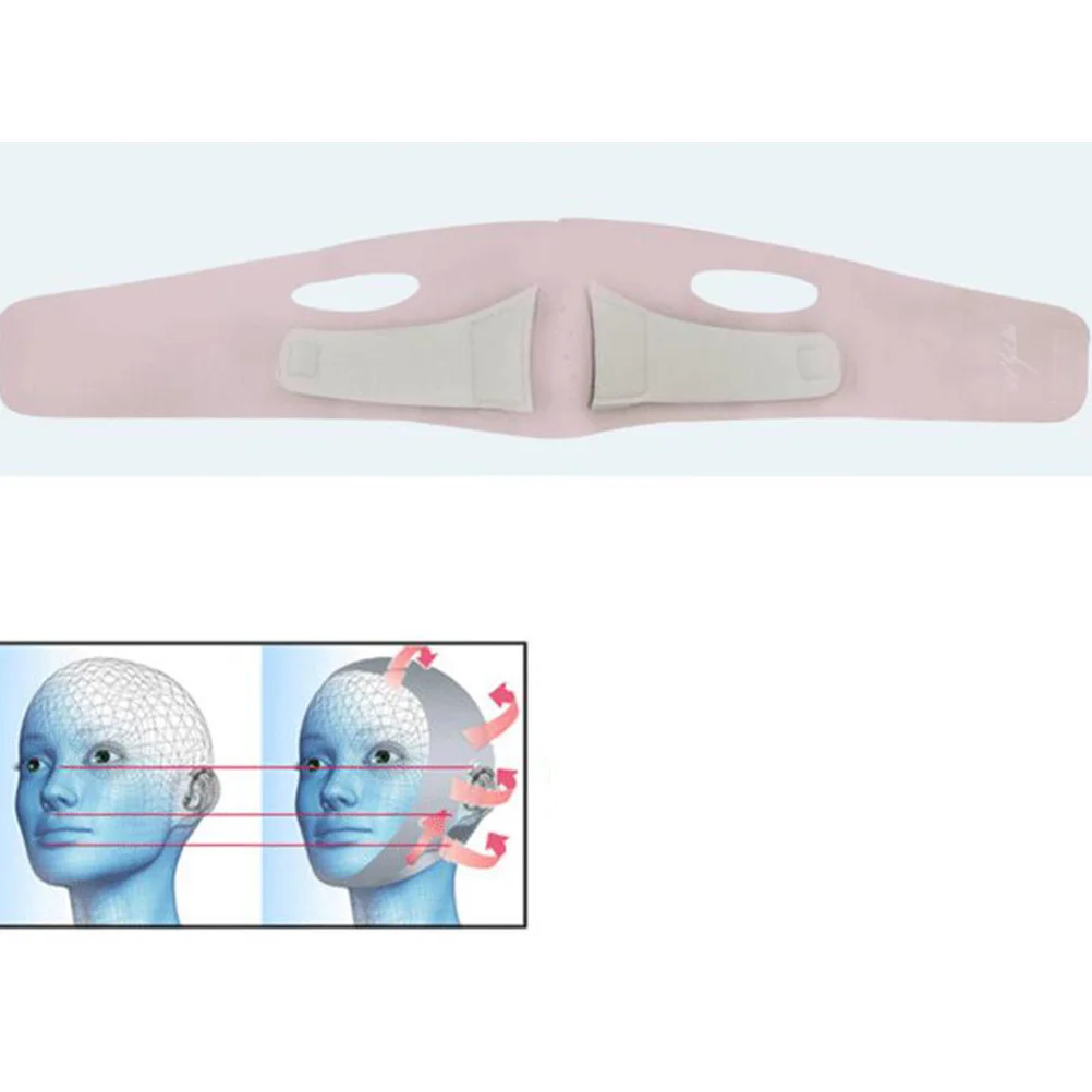 1 قطعة قناع رفع الوجه رقيقة Masseter العضلات حزام الذقن الوردي مطاطا قابل للتعديل الخامس ضمادة التخسيس الوجه