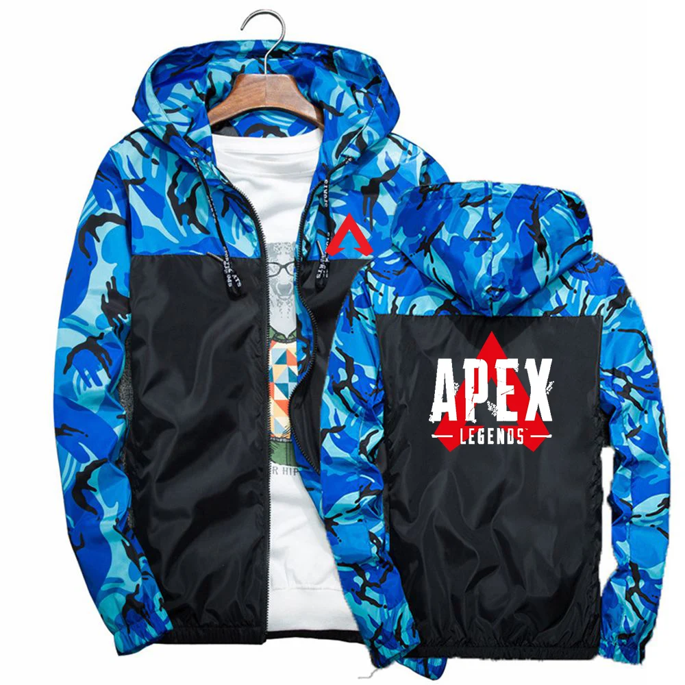 Apex Legends Game Men's New Splicing Camouflage Coats Cotton Long Sleeves Zipper Hoodies Cotton Casual Jackets Windbreaker Tops