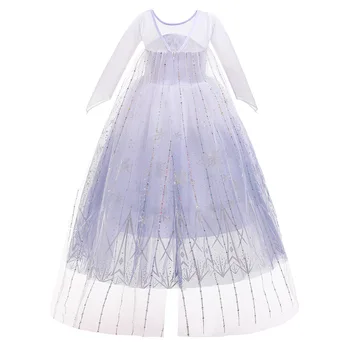 Birthday Kid Girls Cosplay White Elsa Mesh Costumes Snow Queen Elsa Princess Long Dress Halloween Party Carnival Clothes Vestido 4