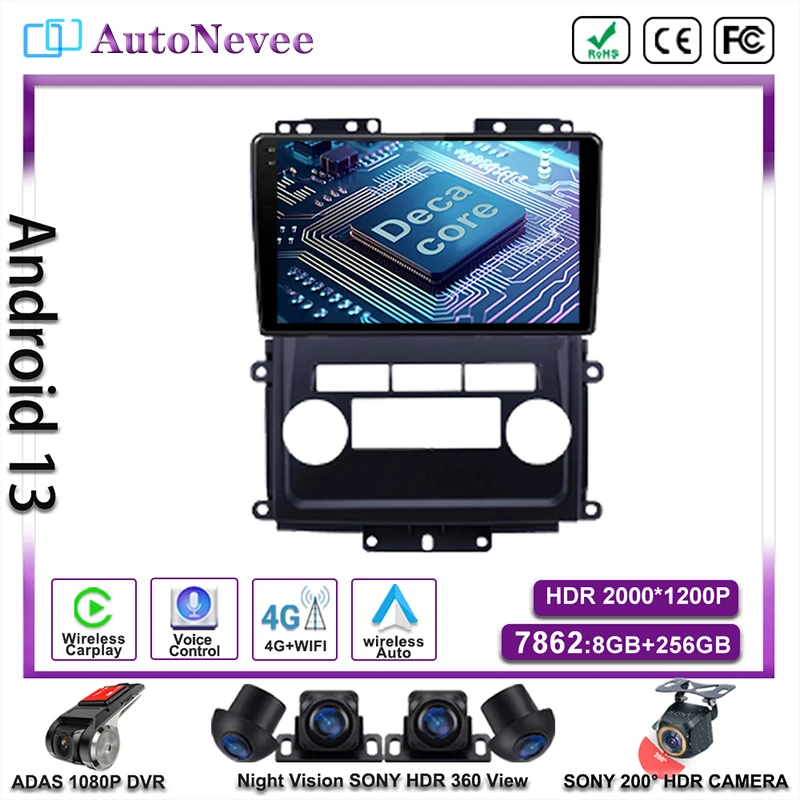 Android 14 Multimedia Car Player For Nissan Frontier Xterra 2009 2010-2012 Radio Auto Navigation GPS Head Stereo No 2din DVD HDR