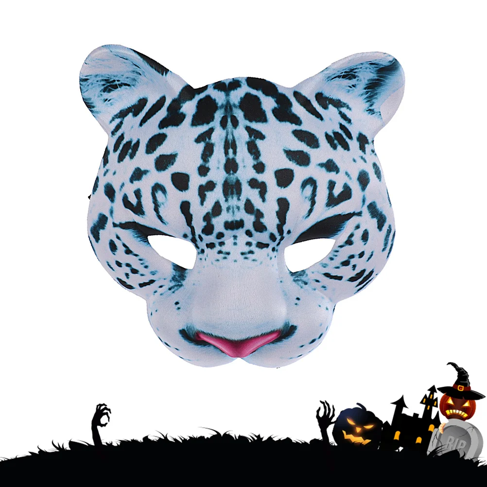 Snow Leopard Mask Masquerade Halloween EVA Carnival Party Half Face Funny Animal