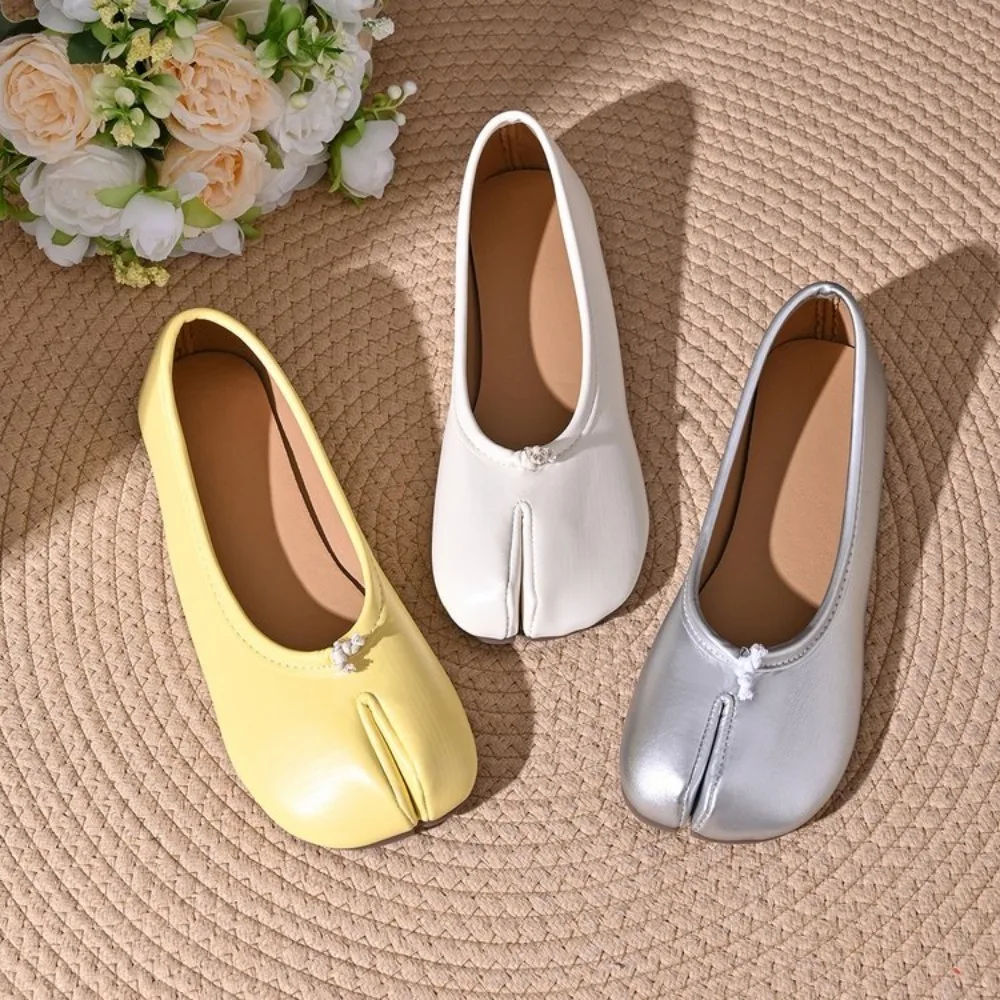 Black Flats Loafers Women Tabi Ninja Shoes Woman Leather Microfiber Comfy Split Toe Slipper Soft Bottom Moccasins Ladies zapatos