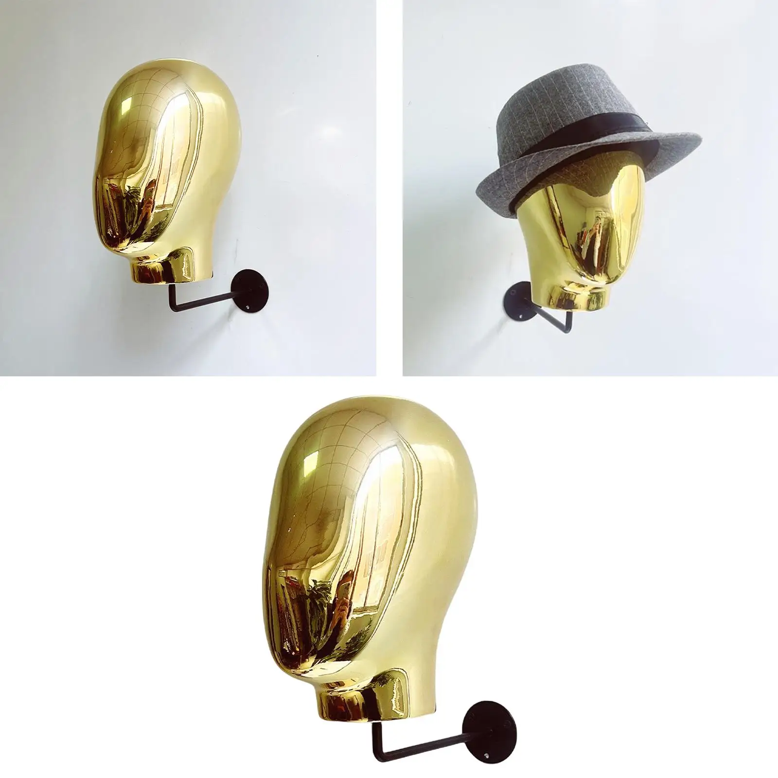 حامل قبعة معدني مزخرف على الحائط بتصميم عتيق للمنزل، ذهبي #5