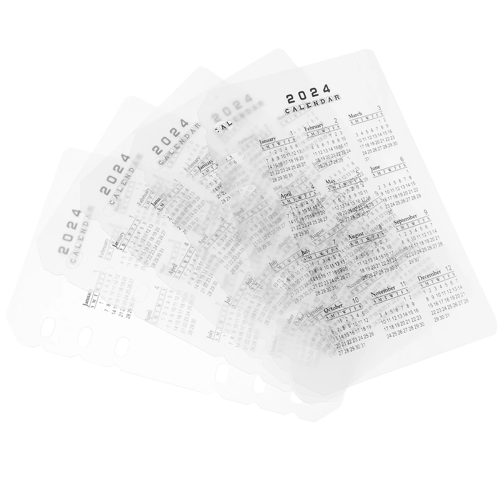 

5pcs A6 Binder Separator Partition Board Calendar Dividers Detachable Notebook Accessories Loose Leaf Index Office