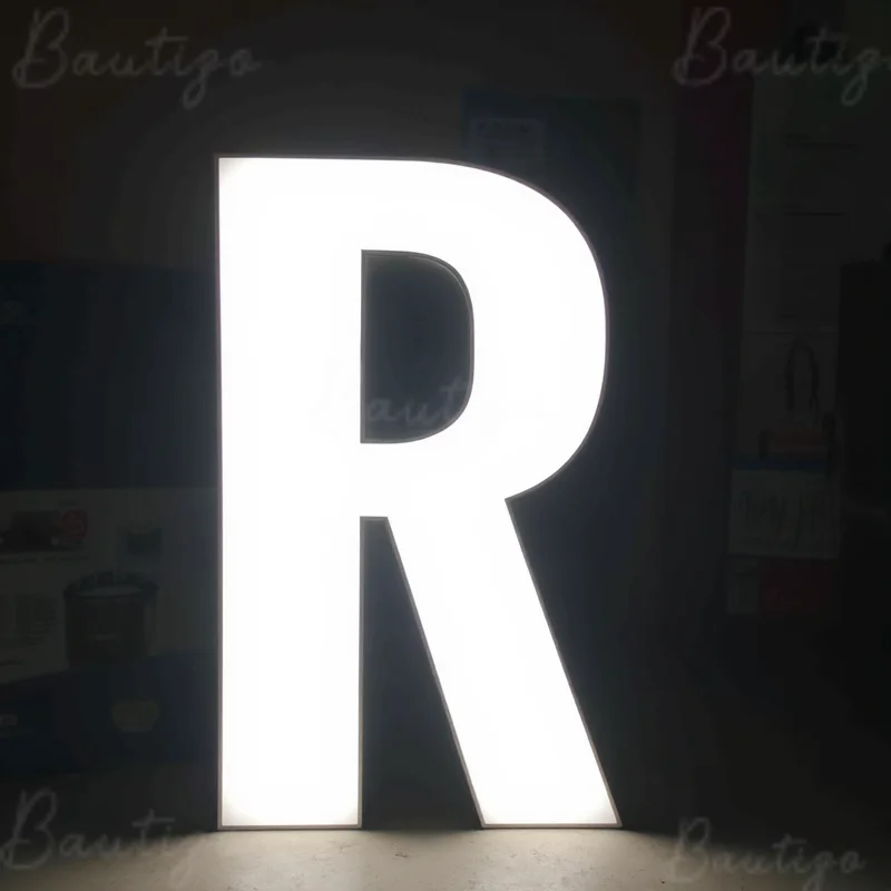 Custom LED Light Up 3D Metal Letters Sign For Outdoor Business Storefront Waterproof Illuminated Frontlit Signage