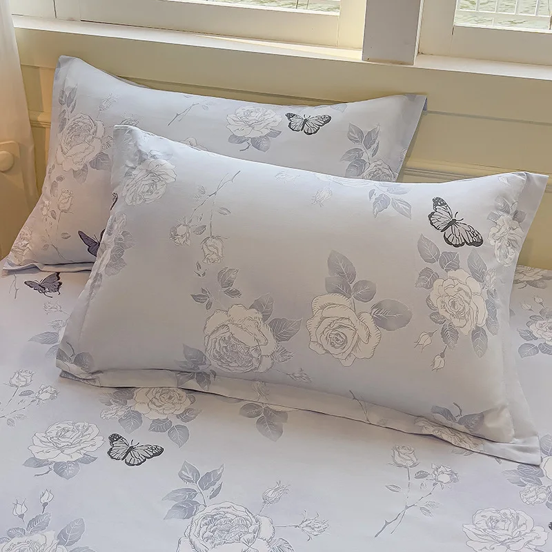 

Floral Cotton Pillowcase Single Piece Soft Breathable Decorative Bed Pillow Cover for Sleeping Sofa Room Cotton Linen Look