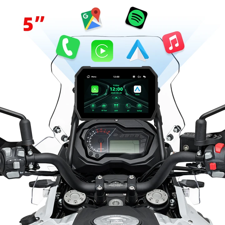

Mirroring Display Screen Portable Motorcycle Monitor Support DVR Wireless CarPlay Android Auto Screen Motorcycle Navigation