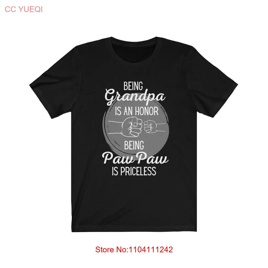 Grandpa and Grandson T Shirt Fist Bump Pawpaw Grandparent's Day Father's long or short sleeves