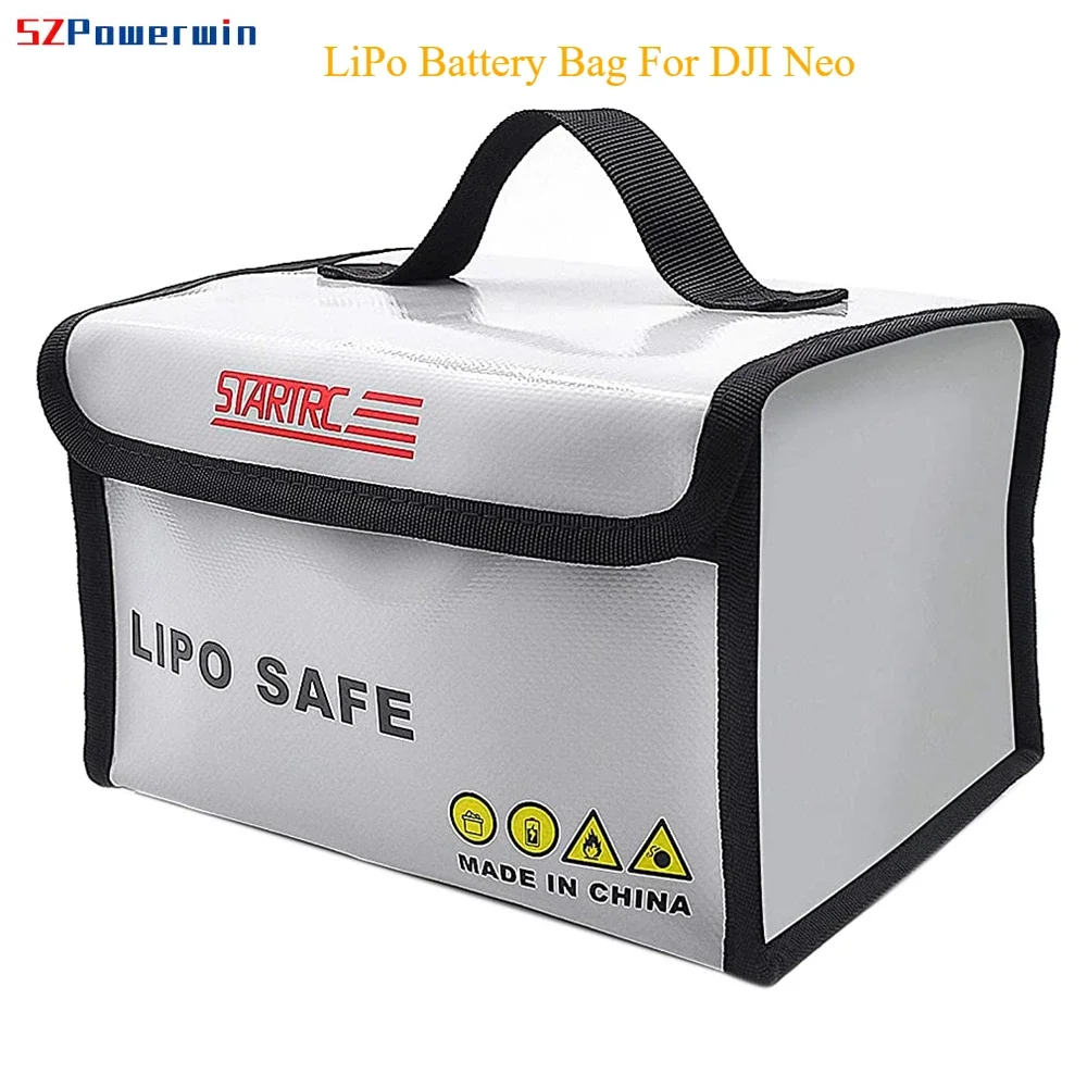 حقيبة بطارية Powerwin LiPo حقيبة آمنة مقاومة للحريق كيس آمن مقاوم للانفجار لبطارية DJI Neo Combo Lipo