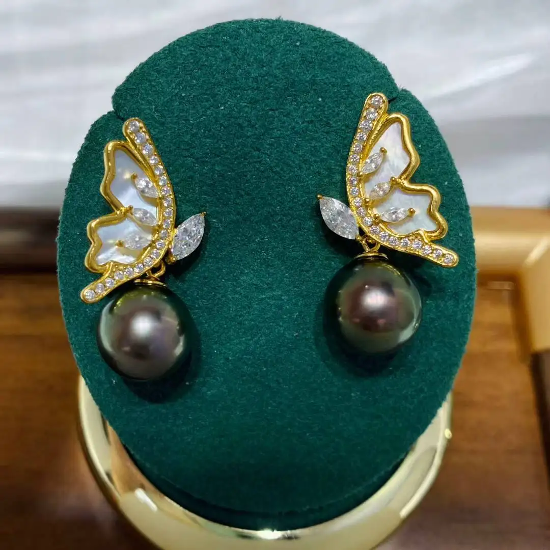 Wholesale S925 Sterling Silver Earrings Mount Findings Settings Base Mounting Parts Accessory for 9-11mm Pearls 5 pairs/lot