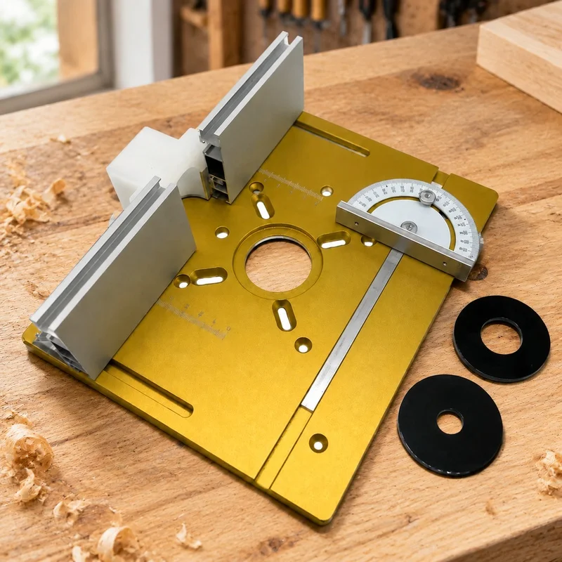 Set of 3 Aluminum Insert Plates for Router Tables with Enhanced Support for Wood Milling, Engraving, and Trimming