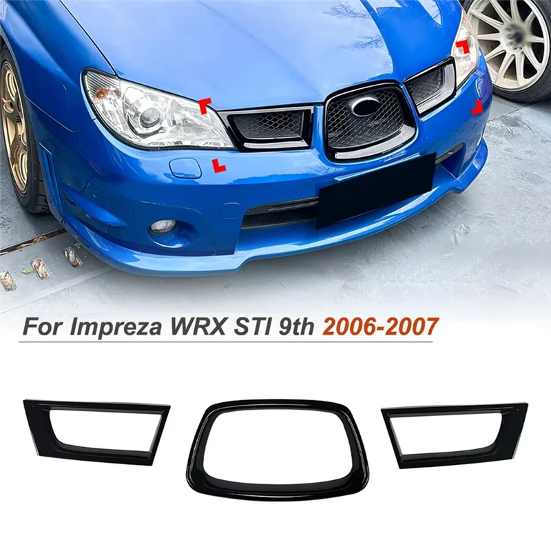 

Stable-For Subaru Impreza WRX STI 9Th 2006-2007 Car Front Middle Grill Grille Cover Trim Sticker Accessories