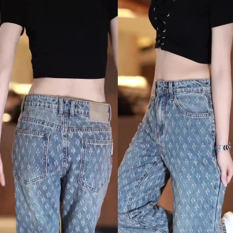 

High-End Men's Casual Loose Fit Straight Leg Jeans Fashionable Embroidered American Style Autumn 2025 New Trendy Brand