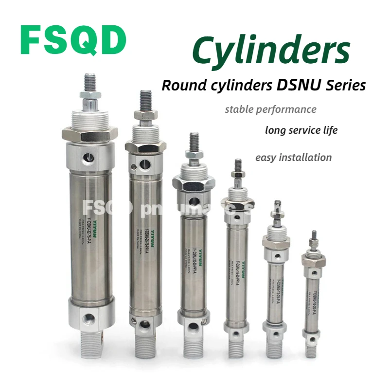

DSNU-10 16 20 25 32 40-5 10 15 20 25 30 40 50 60 70 80 100 125 150 160 200 250 300-PPV-A YIYUN Cylinders DSNU Series