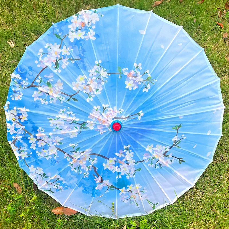 Chinese Silk Umbrella Hanfu Waterproof Oil Paper Umbrella for Wedding Photograph Prop Dance Decorative Costume Parasol