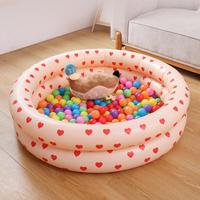 Kids Swimming Pool Multifunctional Foldable Inflatable Pool Space-Saving Round Swimming Pool Soft Padding Pool for Ball Pool Toy