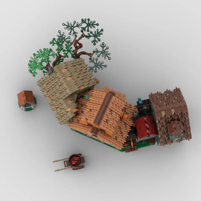 MOC Średniowieczny Mały Dom - Zabawka do składania z małych elementów - odpowiednia dla wszystkich entuzjastów do samodzielnego montażu. Kreatywny holi