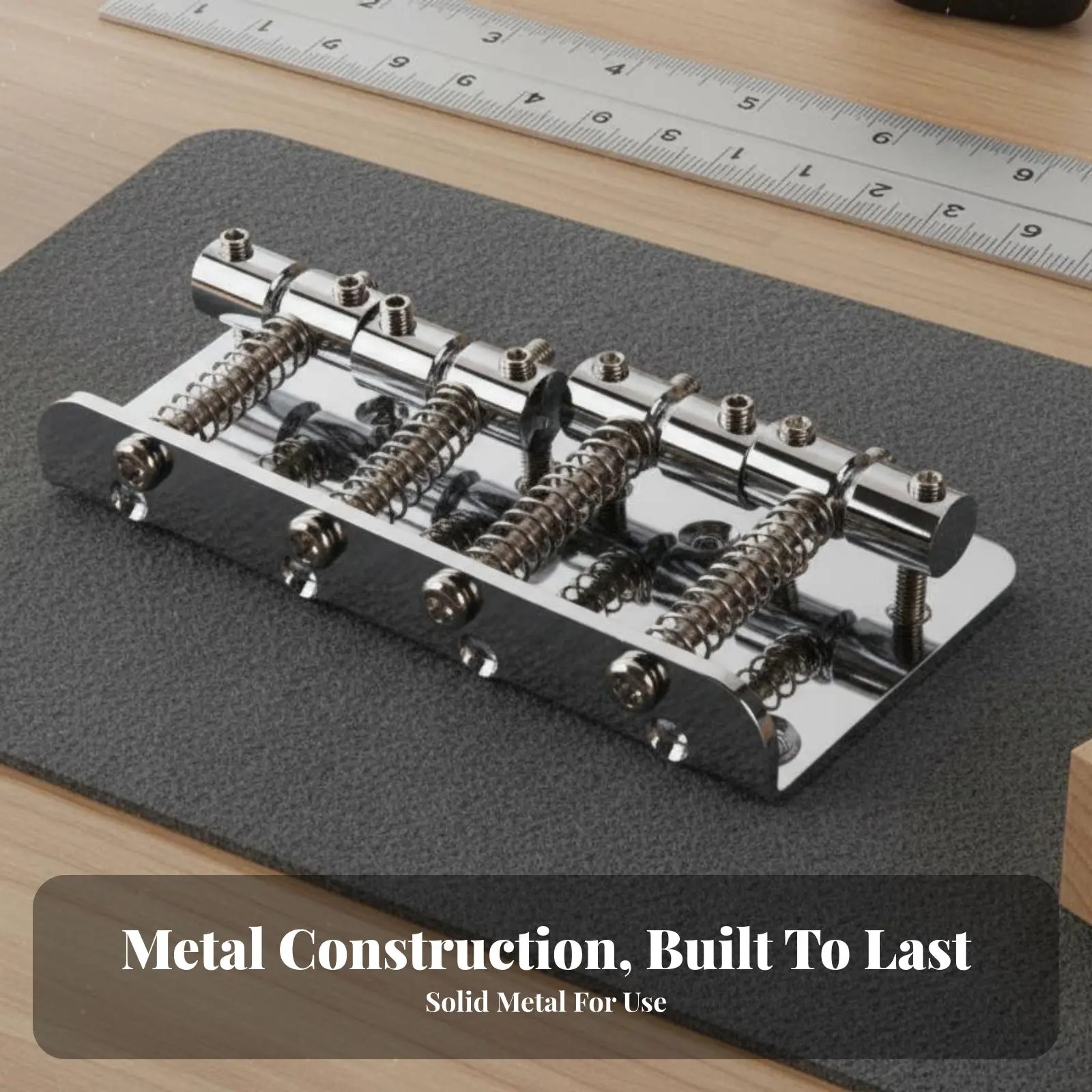 

4-String Bass Bridge Easy to Install 4 String Bass Bridge Musical Instrument Accessory Shiny Finish Rustproof for Luthiers