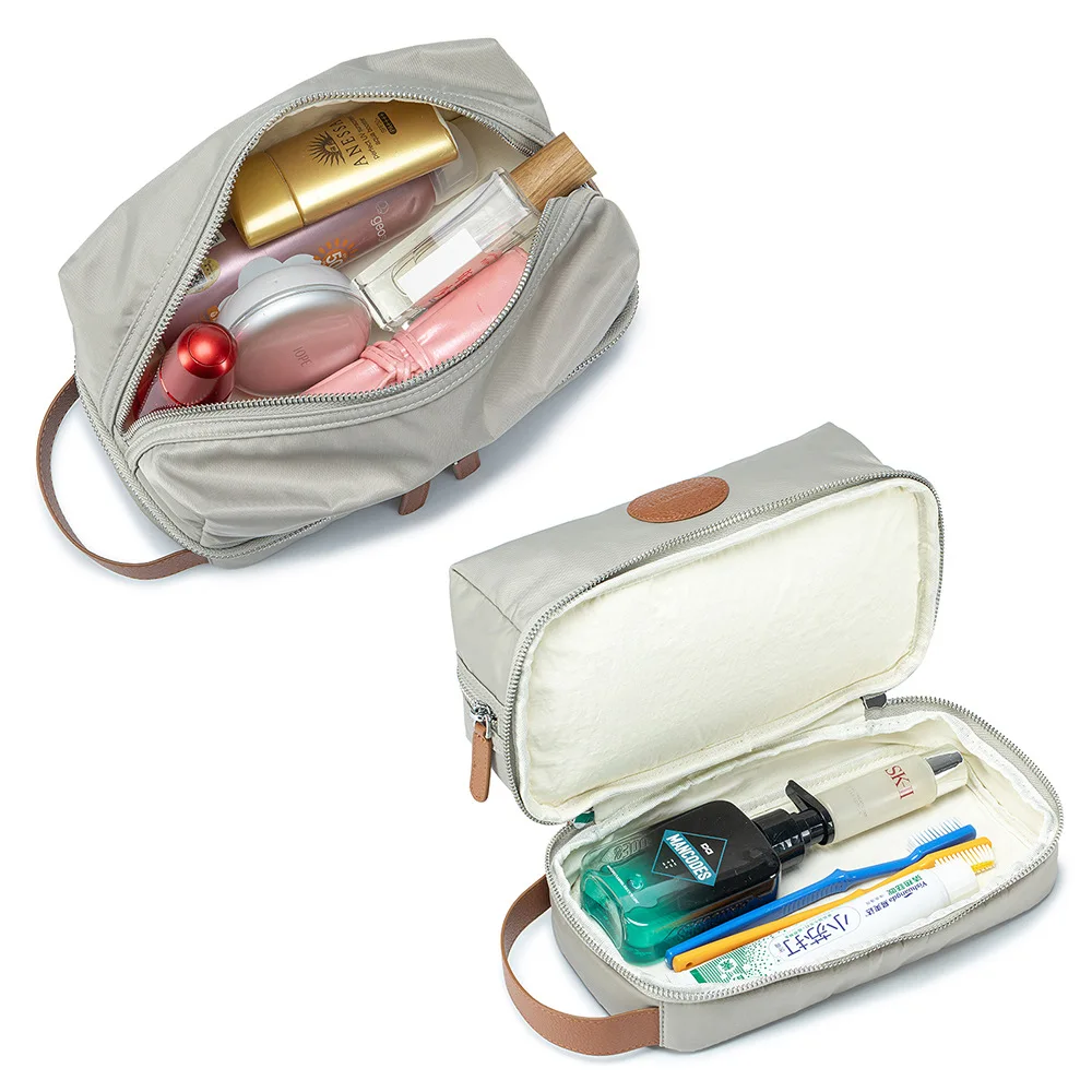 Travel Makeup Bags,Cosmetic Pouch with Hand‑held, Portable Makeup Case for Women, Double Layer Organizer Cute Toiletry Bag