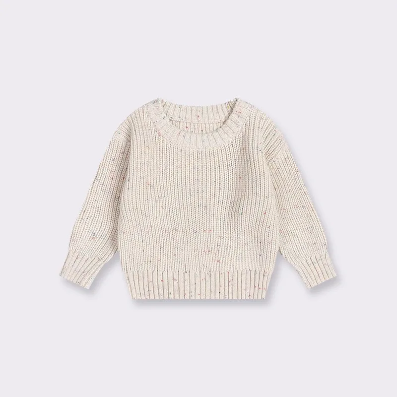 Fashion Baby Girl Boy Cotton Sweater Customized Letter Embroidery Infant Toddler Child Knitted Pullover Top Baby Clothes 0-7Y