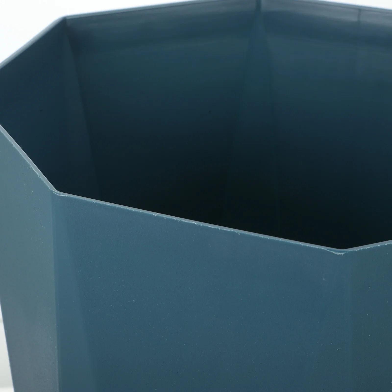 

1pc Household Trash Can Creative Plastic Trash Basket For Kitchen Home Office, Open Top Reusable Grey Blue