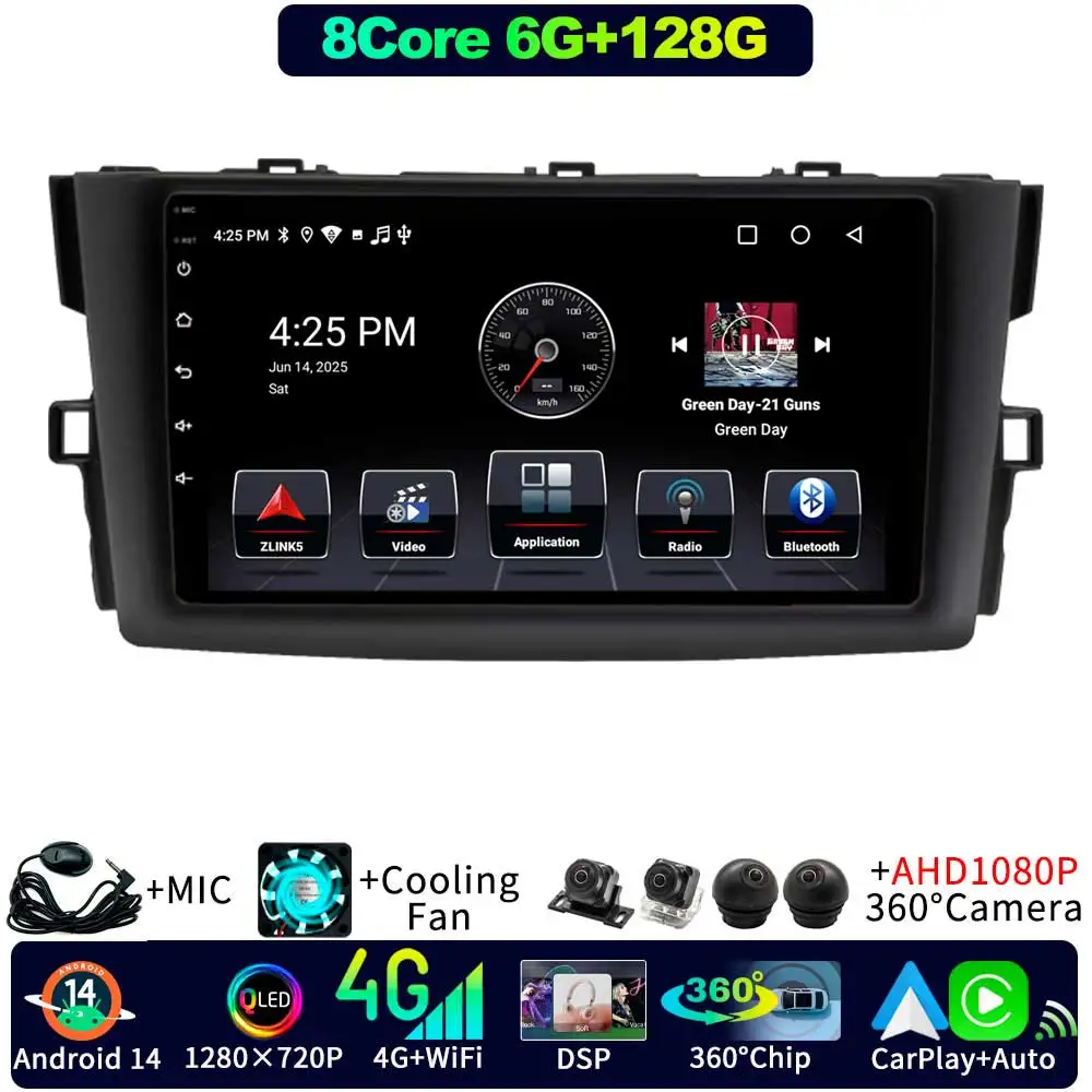 Player multimídia Android 14 9 polegadas: A Revolução no Painel do Seu Toyota Mark X ou ZiO