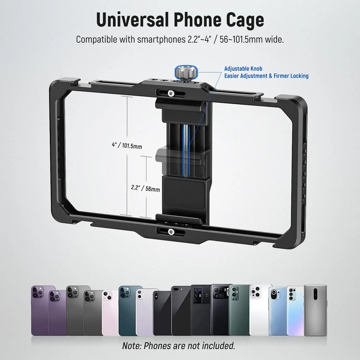 NEEWER アップグレード版 スマホ用リグ ブロギングキット ビデオスタビライザー デュアルハンドル ワイヤレスマイク クリップスロット付き TikTok/YouTube対応