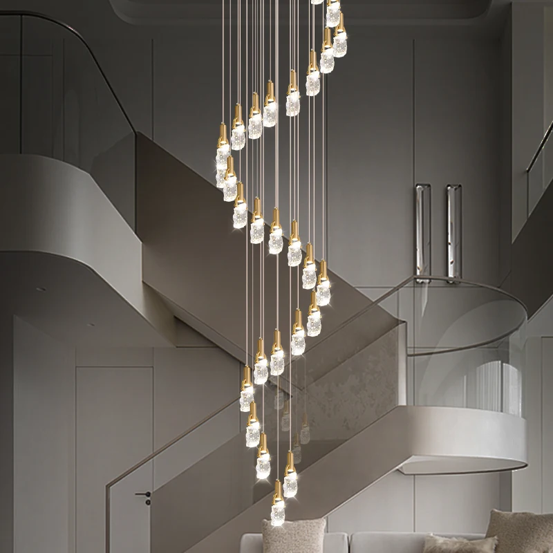 

Ceiling Staircase Light Chandelier For Living Room Pendant Hanging Light For Restaurant Stairs Chandeliers Modern Hotel