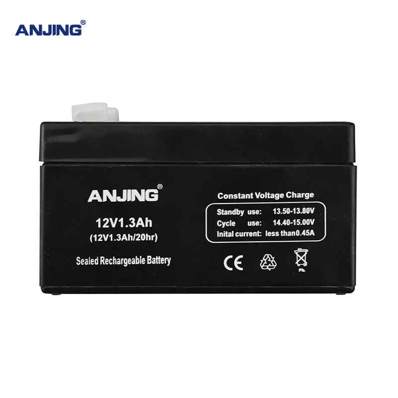 ANJING AJ- 12V 1.3AH Battery for Backup Power LED emergency Light Children Toy Car Lead-acid lator Replacement Maintenance