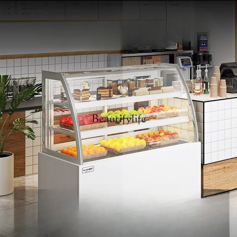 

yj24 Cake Refrigerated Display Commercial Glass Fruit Cooked Dessert Freezer Air Cooling Table Fresh Cabinet