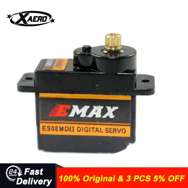 

Цифровой сервопривод EMAX ES08MD II, 12 г, 2,0 кг, 0,1 с, металлическая шестерня, официальный подлинный