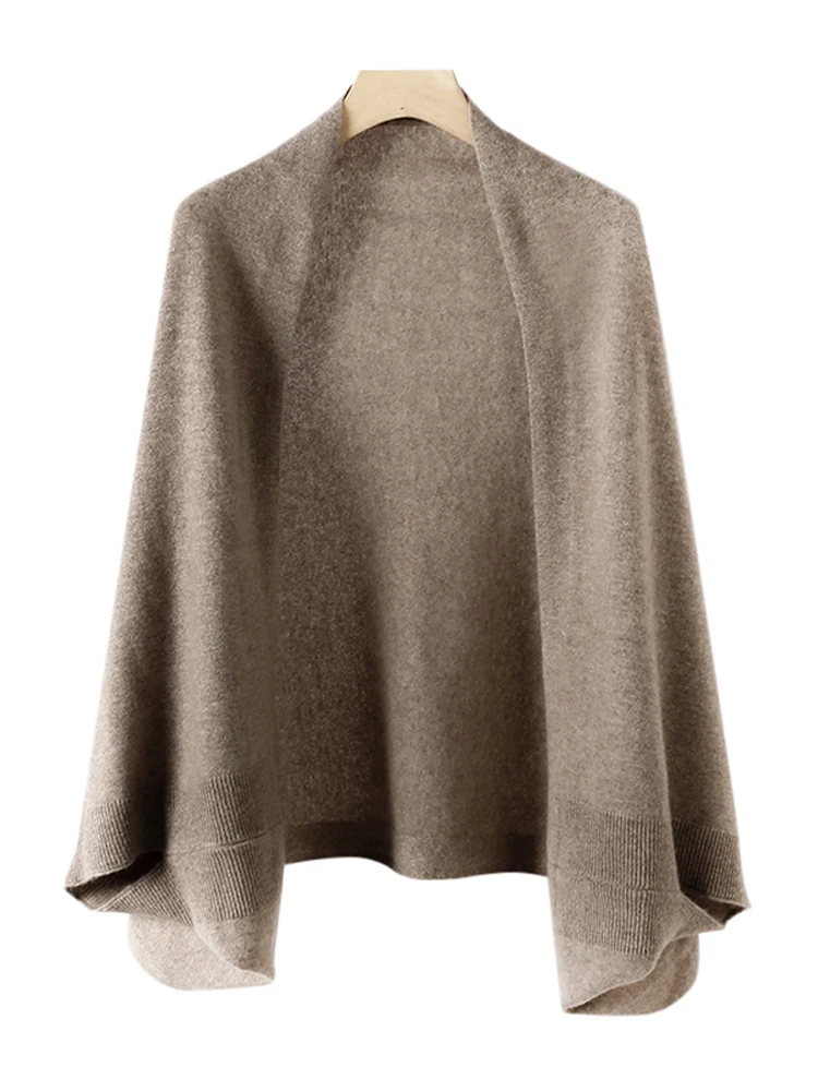 Cappuccio lavorato a maglia di lana caldo da donna Ne Wrap oulder Capispalla Cardigan Sle Commute Faion Sciarpa di fascia alta a due usi