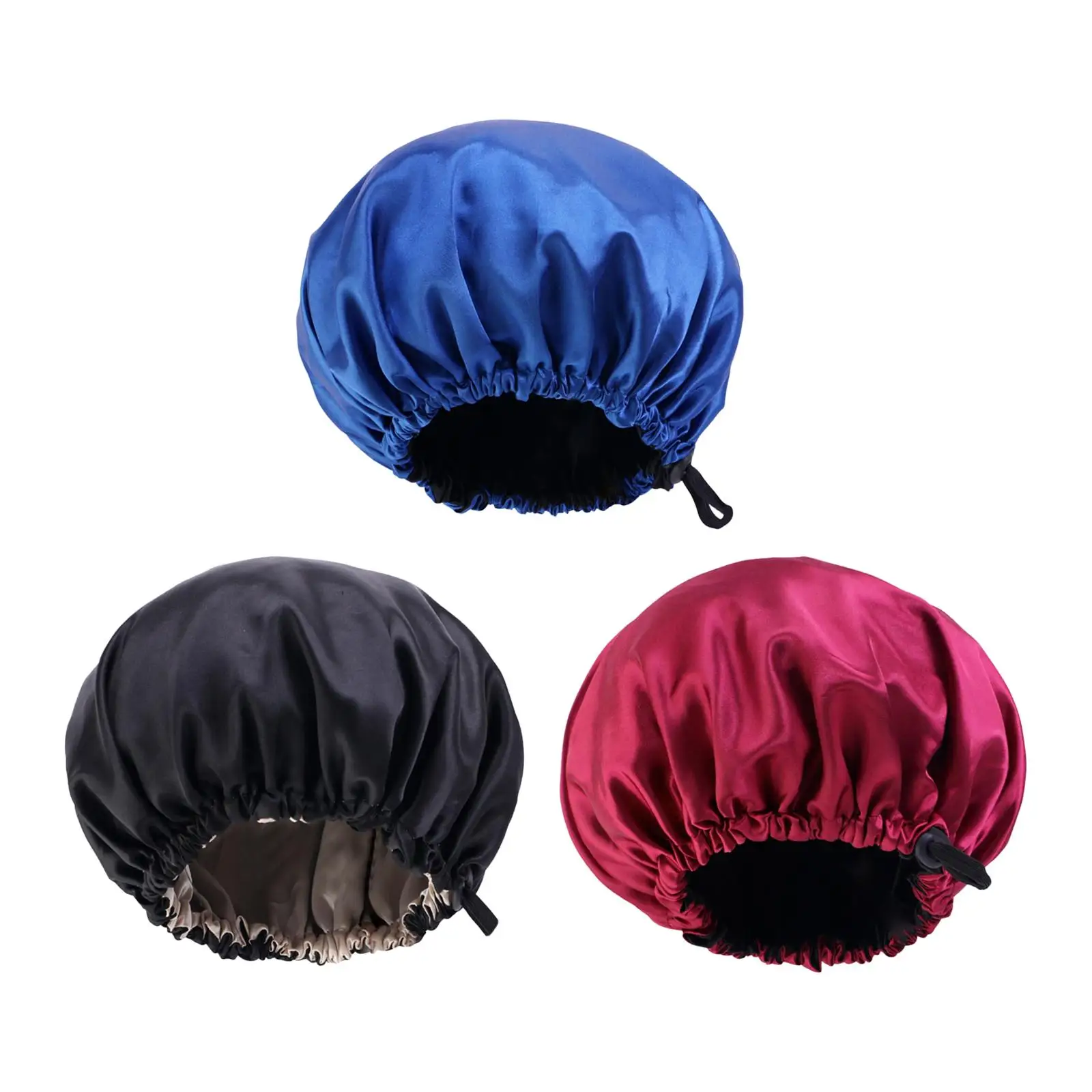 Satin Bonnet Head Wear Adjusting Night Sleep Hat for Bath Long Straight Hair