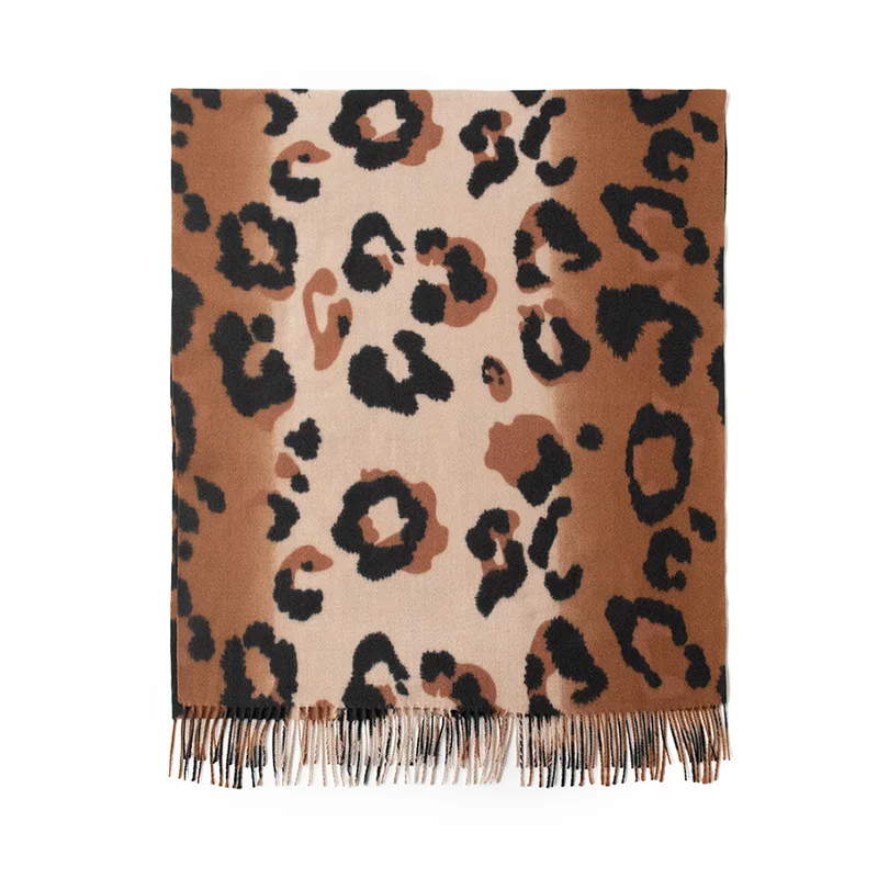 

Leopard Print Fashion Scarf Women Acrylic-like Thick Autumn Winter Shawl Luxury Warm Hair Wrap Elegant Versatile Office Hijab