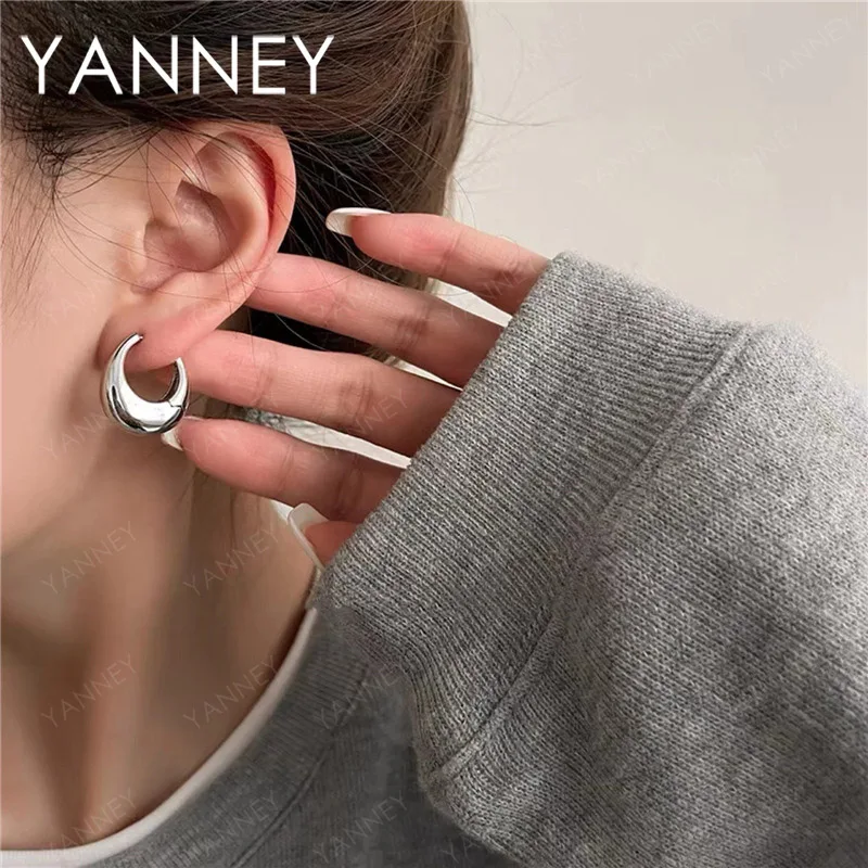 

Простые U-образные серьги-кольца из стерлингового серебра 925 пробы и 18-каратного золота для женщин, очаровательный подарок, ювелирные изделия на день рождения, Рождество